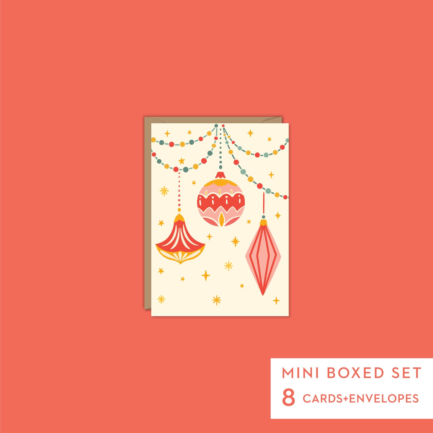 RETRO ORNAMENTS-Mini Boxed Set of 8 cards