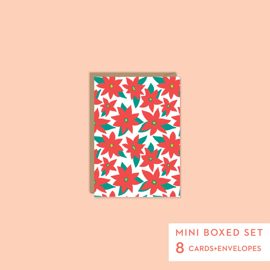 MODERN POINSETTIA-Mini Boxed Set of 8 cards