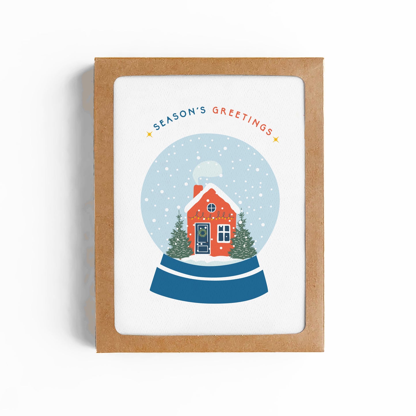 SNOW GLOBE Season's Greetings card-BOXED SET OF 6