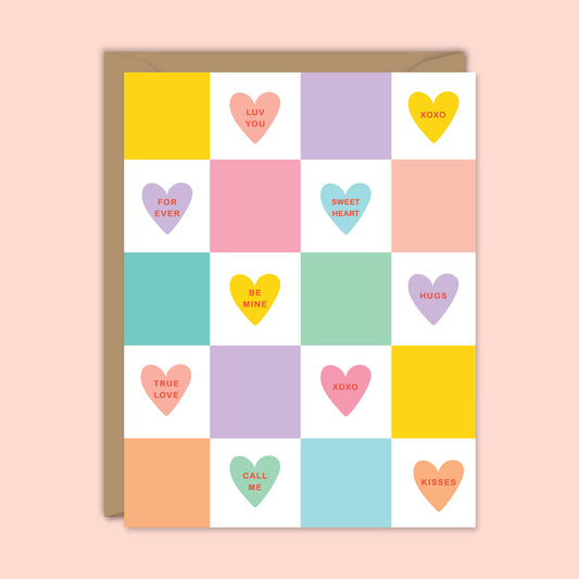 Candy Sweet Hearts Valentine's Day card