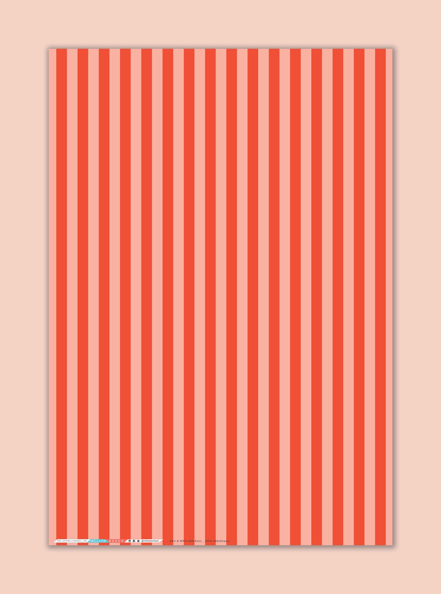 RED AND BLUSH STRIPE GIFT WRAP