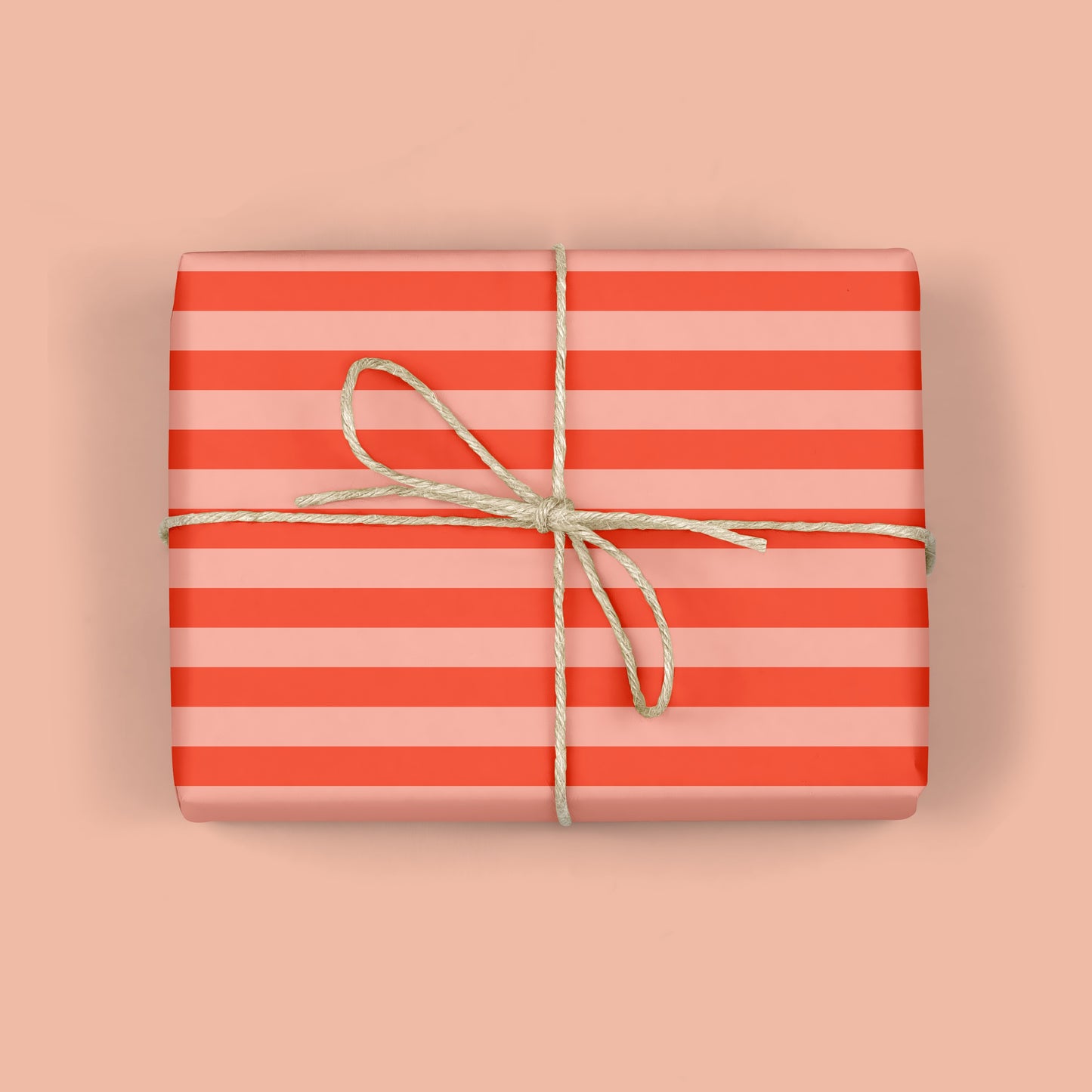 RED AND BLUSH STRIPE GIFT WRAP