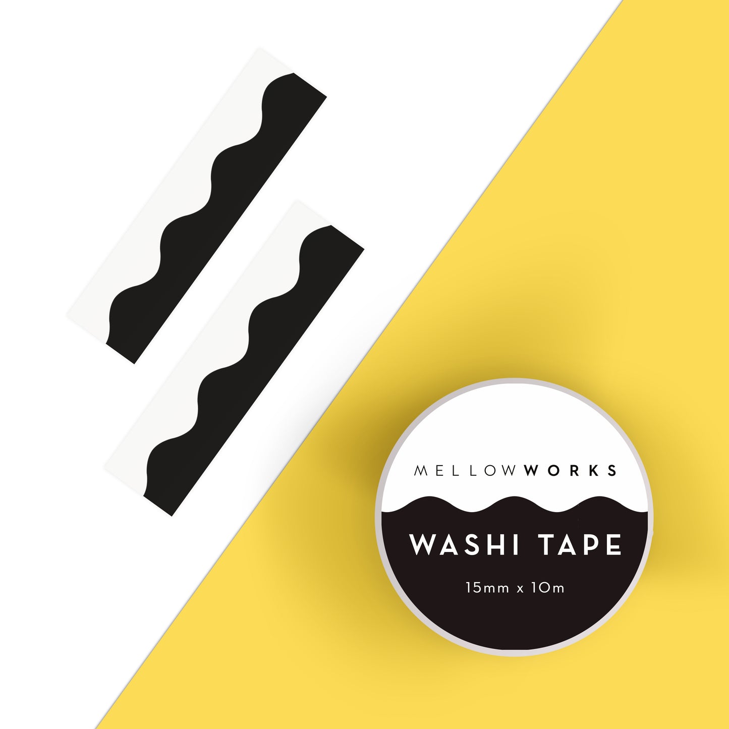 WAVE WASHI TAPE- BLACK AND WHITE