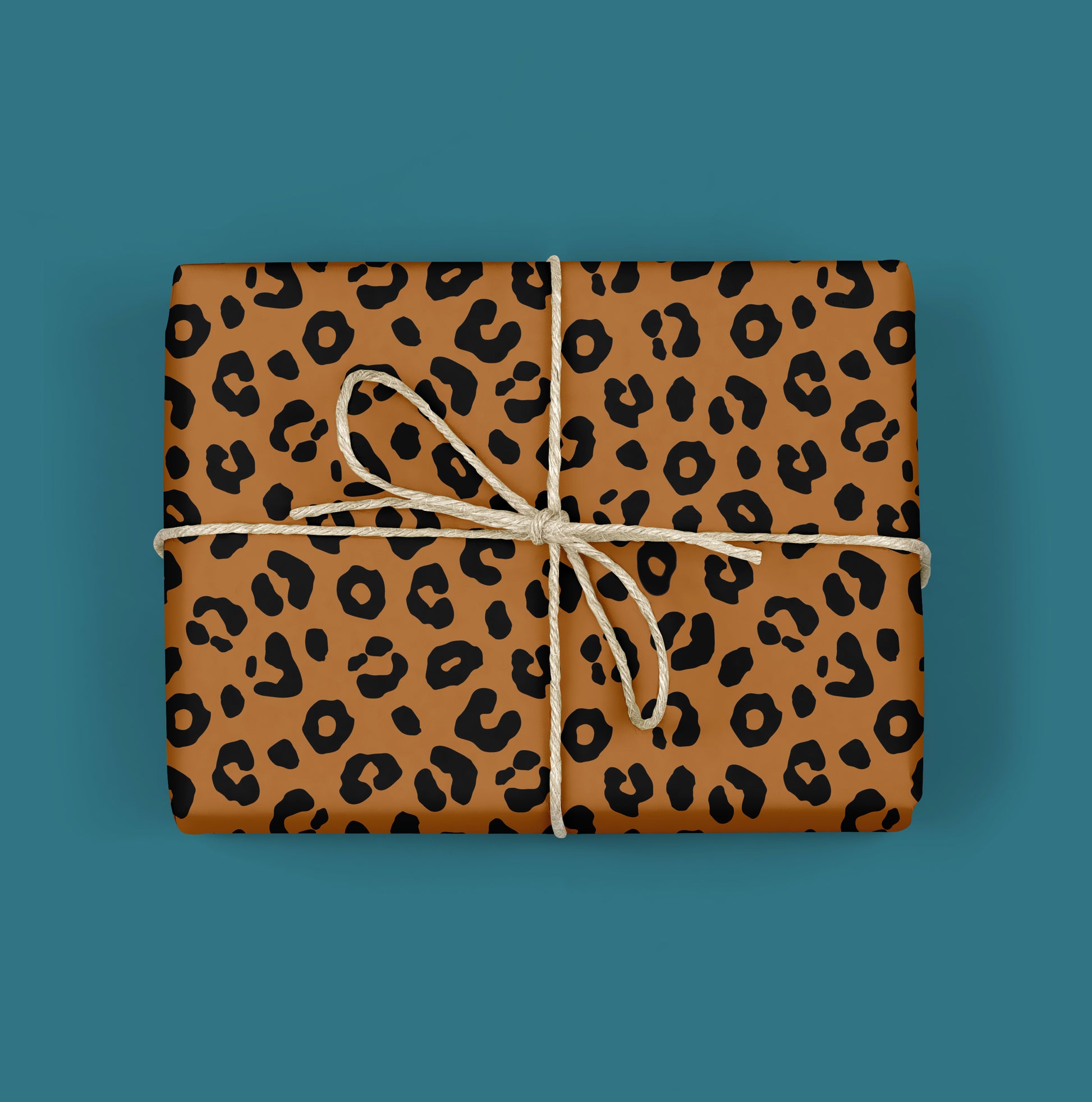 Orange Leopard Print Birthday Wrapping Paper 