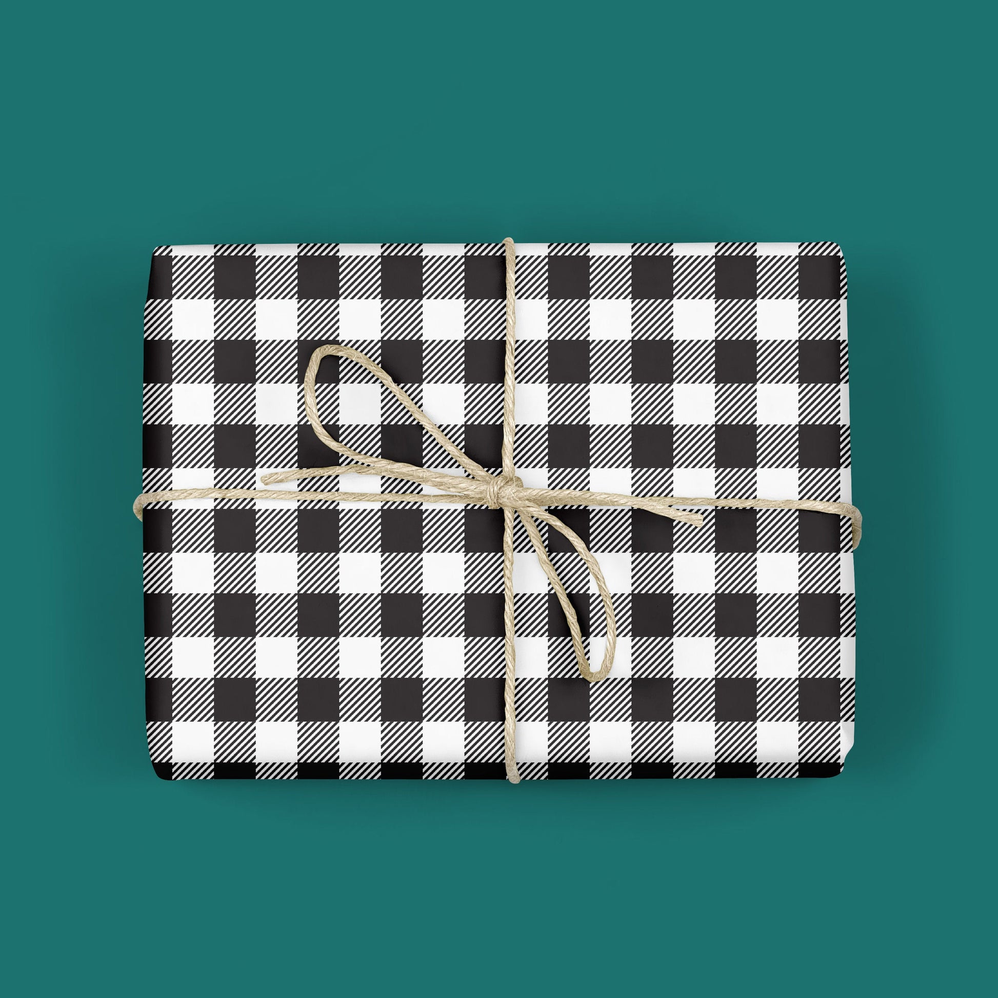 Checker black wrapping paper